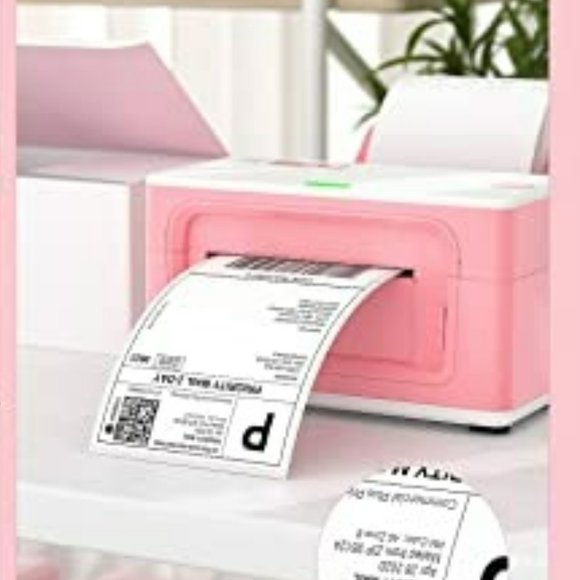 MUNBYN Pink Thermal Shipping Label Printer - Picture 1 of 5
